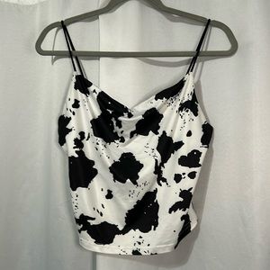 DS Boutique cow print crop top
